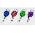 Oval Shape Retractable Badge Holder W/ Carabiner Clip